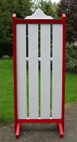red white fence line